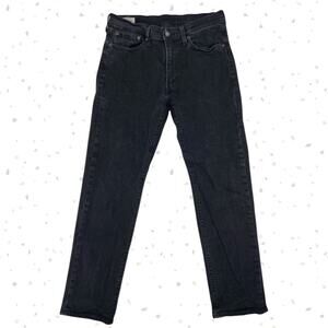 Levi’s 514 Black Jeans Classic 5 Pocket Zip Fly Dark Denim Men’s Size 33 x 32